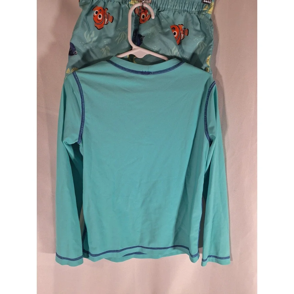 Baby Gap Disney Finding Nemo Rash Guard and Swim Trunks Set Aqua Blue Kids 4-5Y